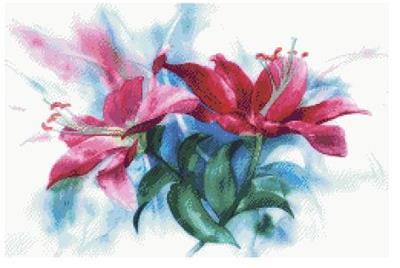 click here to view larger image of Watercolor Lilies (chart)