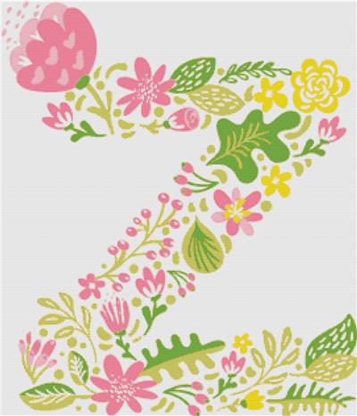 click here to view larger image of Floral Letter Z (chart)