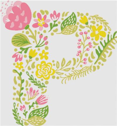 click here to view larger image of Floral Letter P (chart)