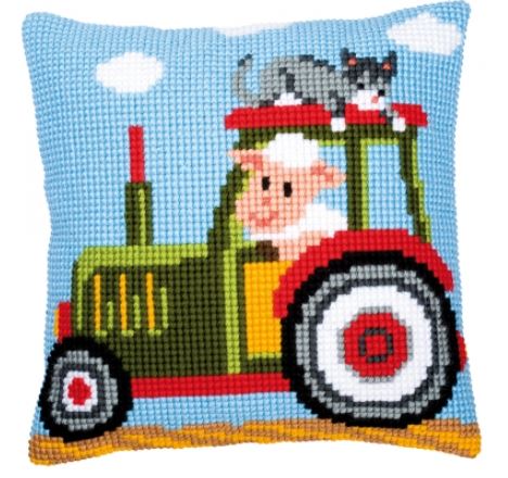 click here to view larger image of Tractor Cushion (needlepoint)