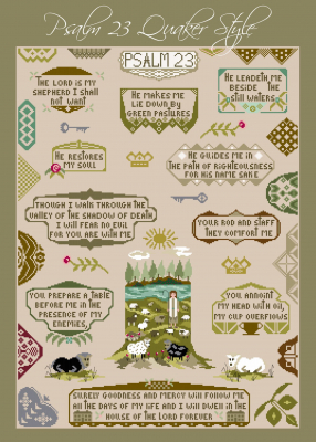 click here to view larger image of Psalm 23 Quaker Style - Original (chart)