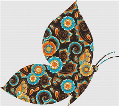 click here to view larger image of Brown Paisley Butterfly I (chart)