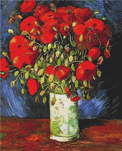 click here to view larger image of Vase with Red Poppies (chart)