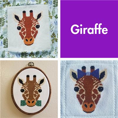 click here to view larger image of Animal Faces - Giraffe (chart)