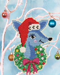 click here to view larger image of Deer Santa Ornament (counted cross stitch kit)