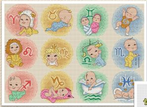 click here to view larger image of Sampler Baby Horoscope (chart)