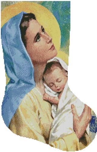 click here to view larger image of Mary and Baby Jesus Stocking (Right) (chart)