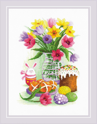 click here to view larger image of Easter Still Life with Bunny (counted cross stitch kit)