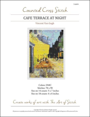 click here to view larger image of Cafe Terrace at Night (Vincent Van Gogh) (chart)