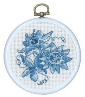 click here to view larger image of Blue Passiflora (counted cross stitch kit)