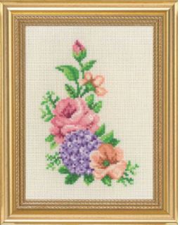click here to view larger image of Rosa and Hydrangea Flowers (counted cross stitch kit)