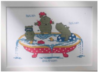 click here to view larger image of Hippo Splish Splash (counted cross stitch kit)