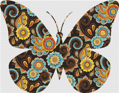 click here to view larger image of Brown Paisley Butterfly II (chart)