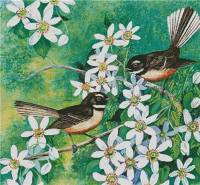 click here to view larger image of Fantails and Clematis (chart)