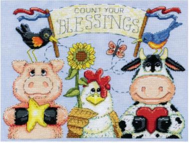 click here to view larger image of Barnyard Blessings (counted cross stitch kit)