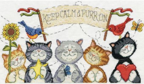 click here to view larger image of Purr On (counted cross stitch kit)