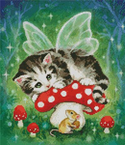 click here to view larger image of Mini Kitten Fairy on Mushroom (chart)