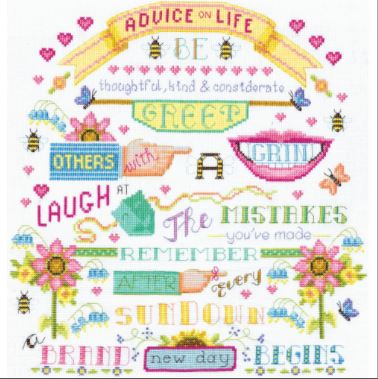 click here to view larger image of Advice on Life (counted cross stitch kit)