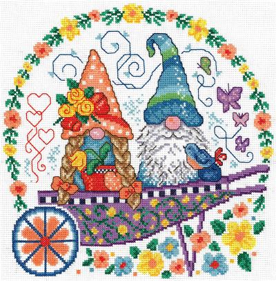 click here to view larger image of Gnomes in the Garden - Ursula Michael (counted cross stitch kit)