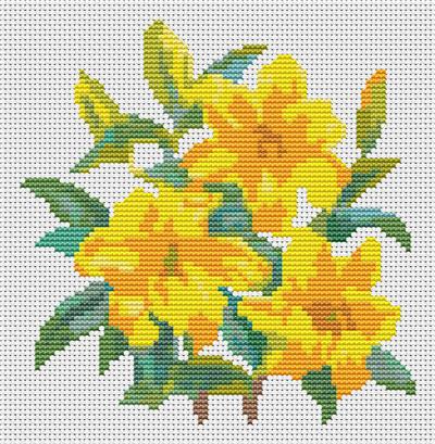 click here to view larger image of Trio of Day Lilies, A (chart)