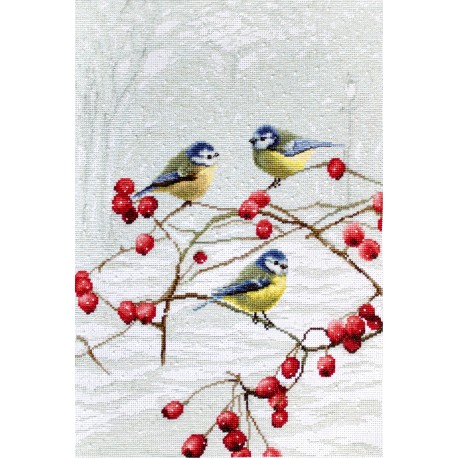 click here to view larger image of Blue Tits (counted cross stitch kit)