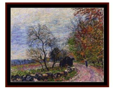 click here to view larger image of Along the Woods in Autumn  - Alfred Sisley (chart)