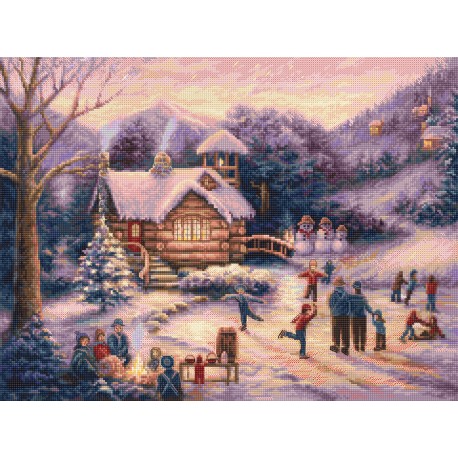 click here to view larger image of Skating by Twilight (counted cross stitch kit)