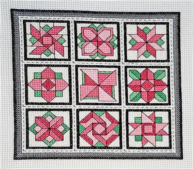 click here to view larger image of Quilt Blocks 11 - Carnations (chart)