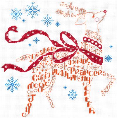 click here to view larger image of Let's Find Rudolph - Ursula Michael (counted cross stitch kit)