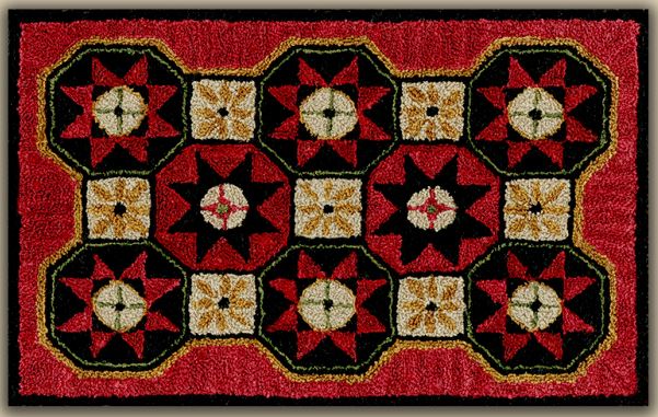 click here to view larger image of Folk Quilt Stars (Punchneedle)