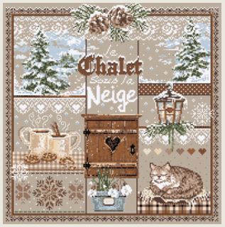 click here to view larger image of Le Chalet sous la Neige (KIT) - Aida (counted cross stitch kit)