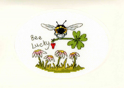 click here to view larger image of Greeting Card - Bee Lucky (counted cross stitch kit)