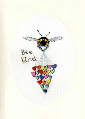 click here to view larger image of Greeting Card - Bee Kind (counted cross stitch kit)
