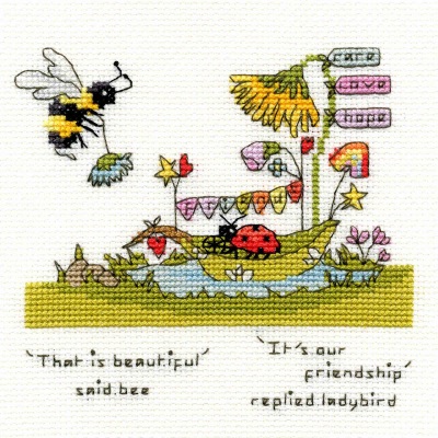 click here to view larger image of Beautiful Friendship - Ladybird and Bee (counted cross stitch kit)