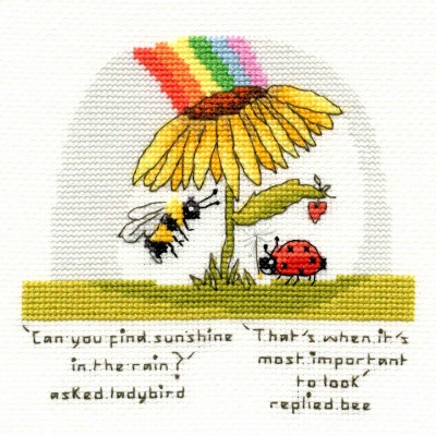 click here to view larger image of Finding Sunshine - Ladybird and Bee (counted cross stitch kit)