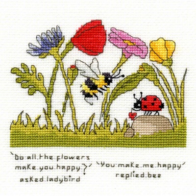click here to view larger image of You Make Me Happy - Ladybird and Bee (counted cross stitch kit)