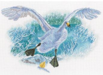 click here to view larger image of White Goose On the White Snow (counted cross stitch kit)