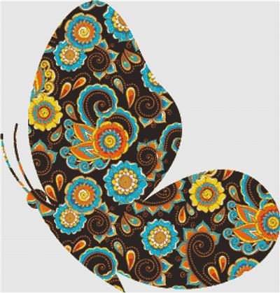 click here to view larger image of Brown Paisley Butterfly III (chart)