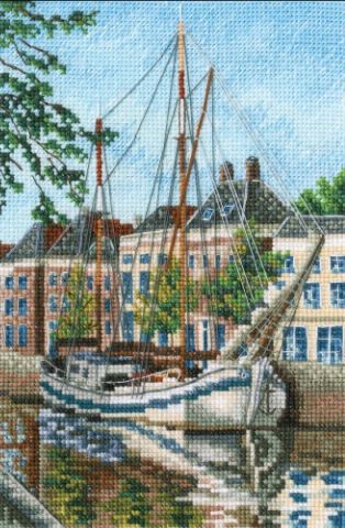 click here to view larger image of Yacht in Harbor (counted cross stitch kit)