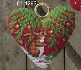 click here to view larger image of Squirrel in Heart (counted cross stitch kit)