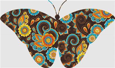 click here to view larger image of Brown Paisley Butterfly IV (chart)