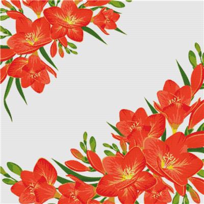 click here to view larger image of Red and Orange Floral Frame (chart)