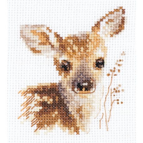 click here to view larger image of Animal Portraits - Fawn (counted cross stitch kit)