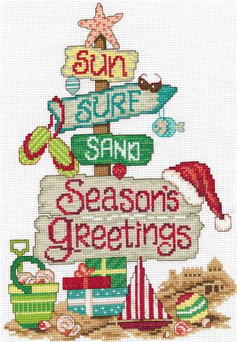click here to view larger image of Holiday Beach Signs - Ursula Michael (counted cross stitch kit)