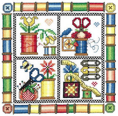click here to view larger image of Spools In Bloom Kit (counted cross stitch kit)
