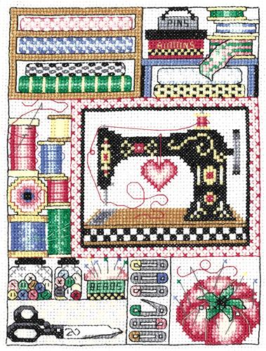 click here to view larger image of My Sewing Treasures Kit (counted cross stitch kit)