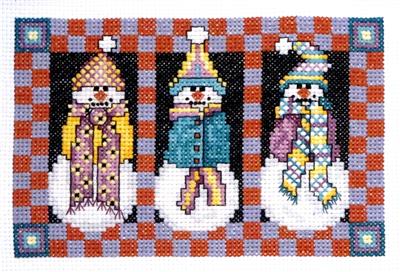 click here to view larger image of Three Snowman Kit (counted cross stitch kit)