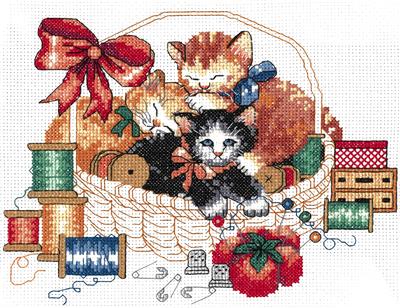 click here to view larger image of Three Little Kittens Kit (counted cross stitch kit)