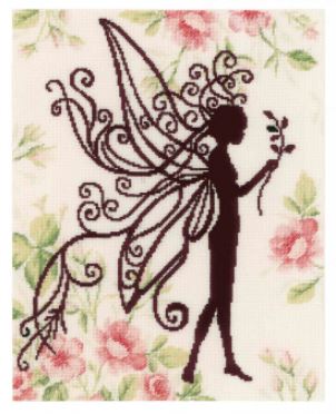 click here to view larger image of Flower Fairy Silhouette (counted cross stitch kit)