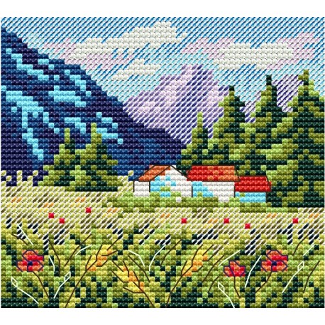 click here to view larger image of Mountain Landscape (counted cross stitch kit)